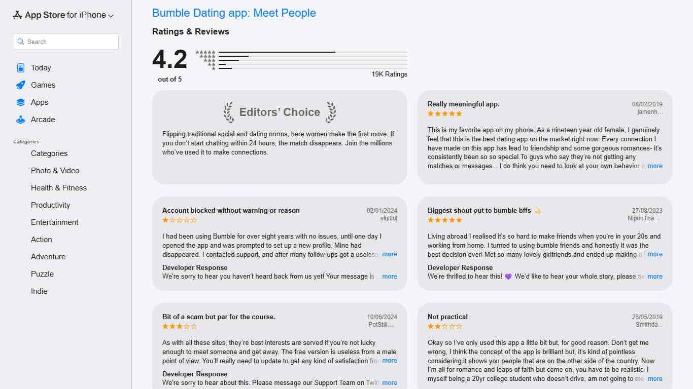 ‎Bumble Dating app: Meet People - Ratings & Reviews - App Store